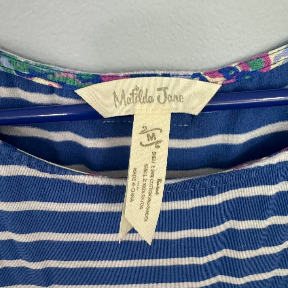 Matilda Jane Blue & White Stripe Half Sleeve Maxi Dress Women's Size Medium - Picture 6 of 10